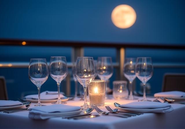 Luxury dining under a full moon